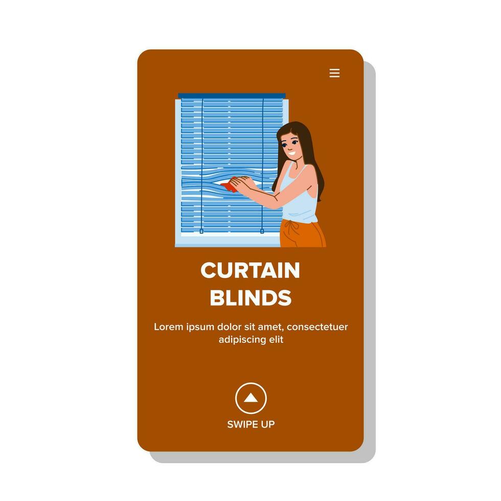 flat curtain blinds vector