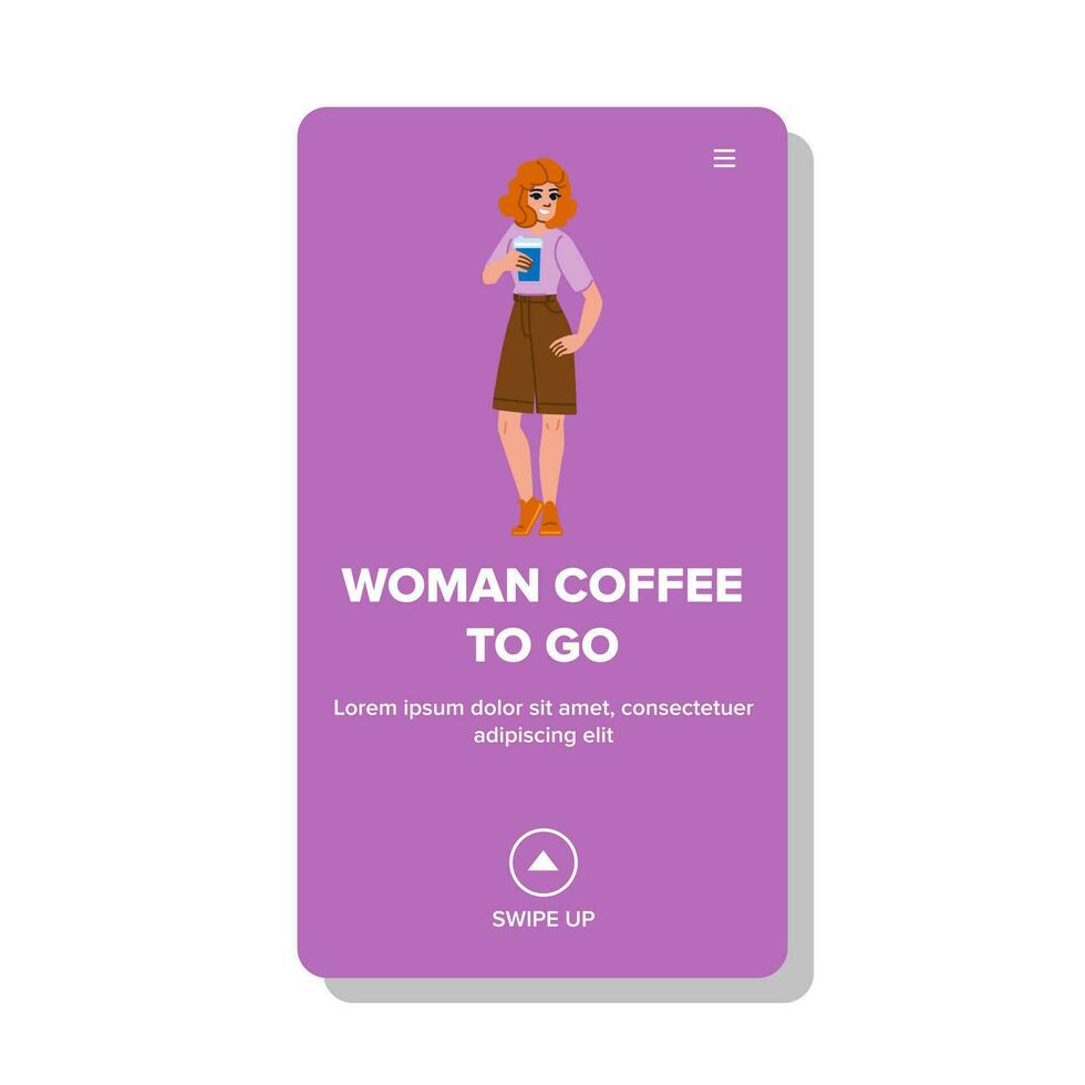 drink woman coffee to go vector