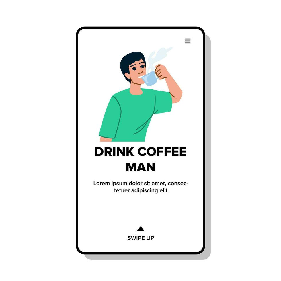 web drink coffee man vector