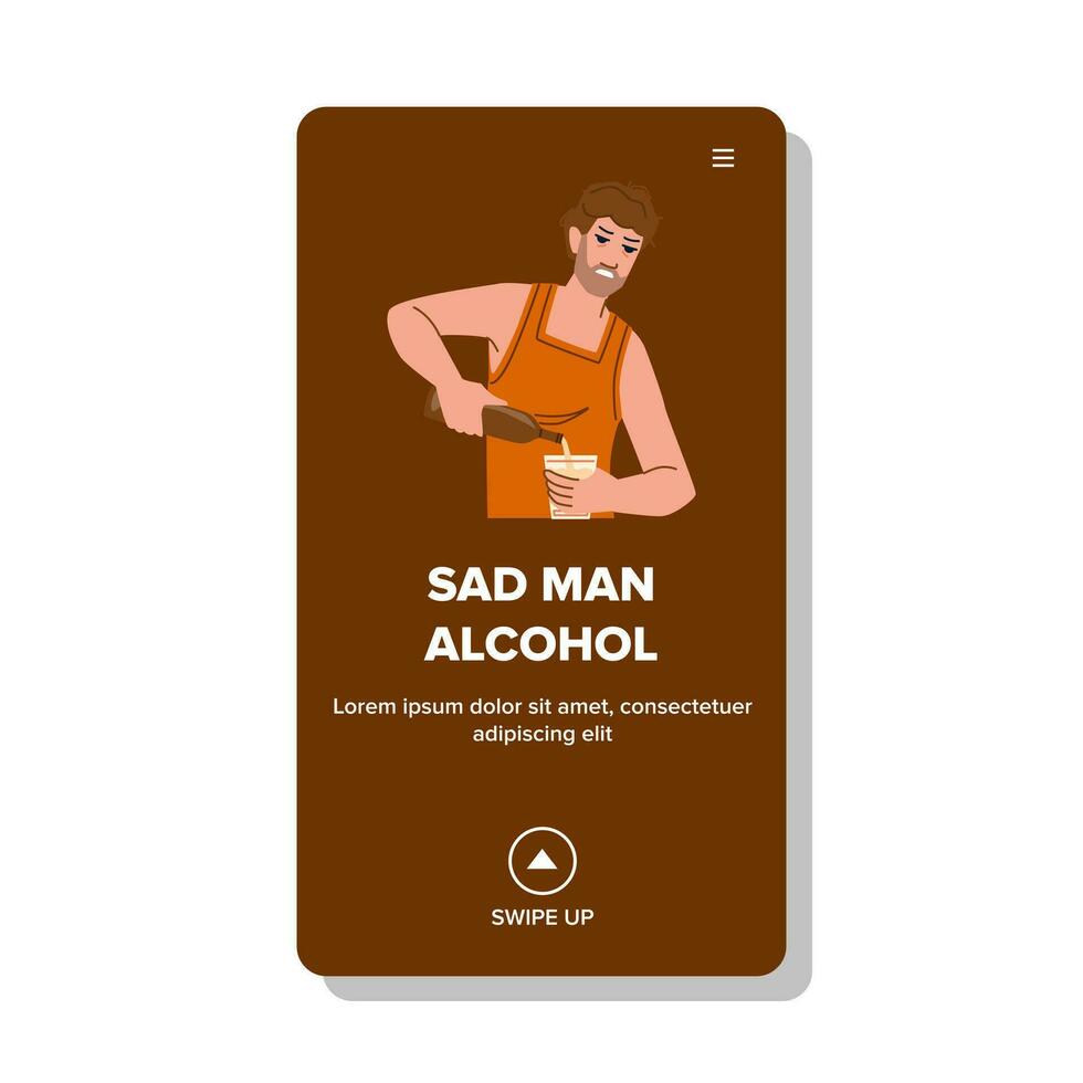 male sad man alcohol vector