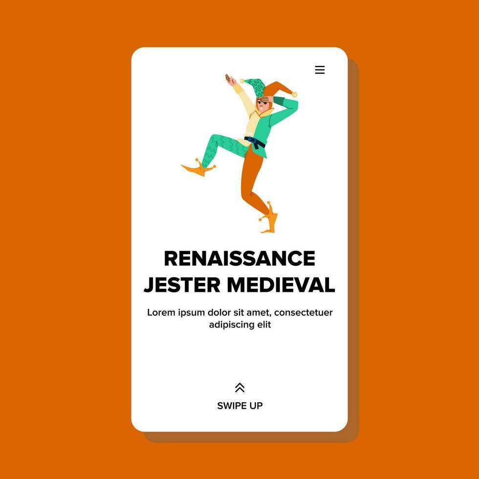 disfraz Renacimiento bufón medieval vector