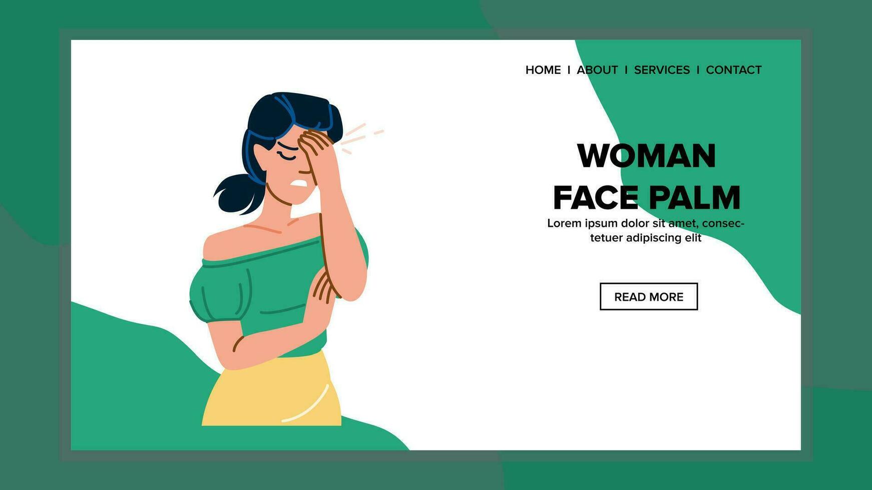 web woman face palm vector