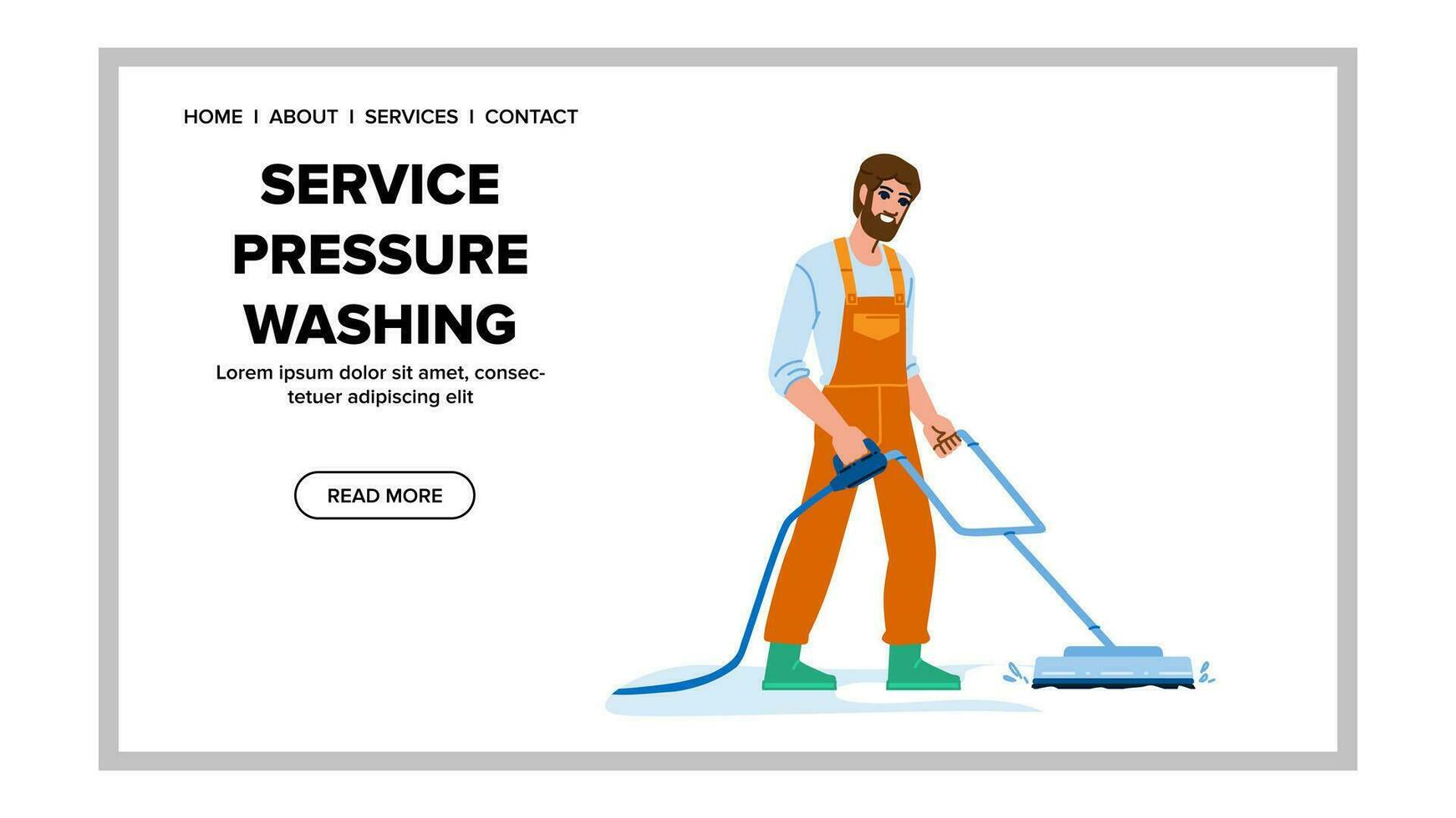 flat service presure washing vector