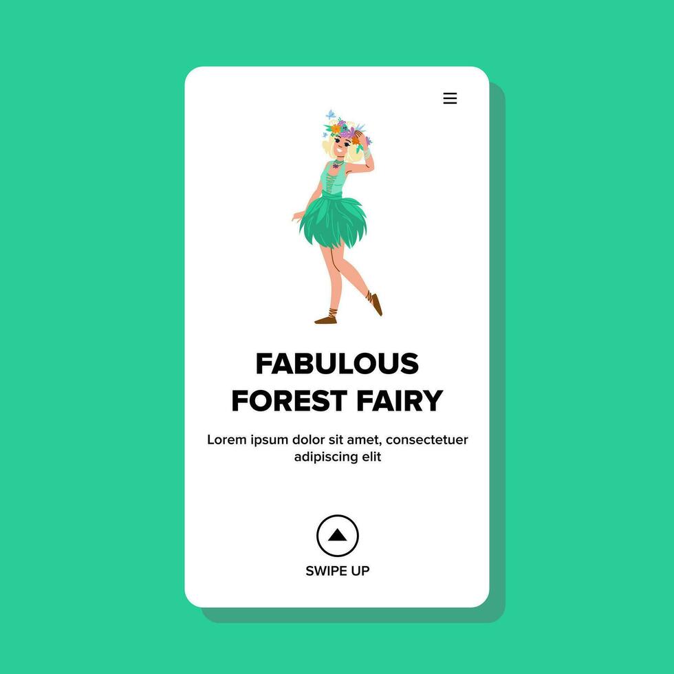 web fabulous forest fairy vector