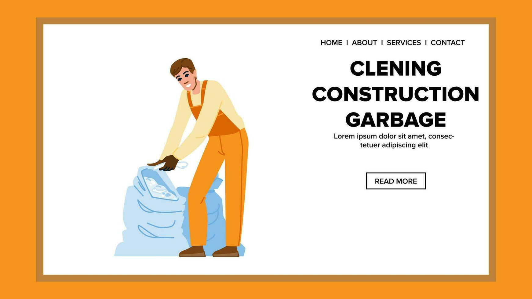 work cleaning construction garbage vector