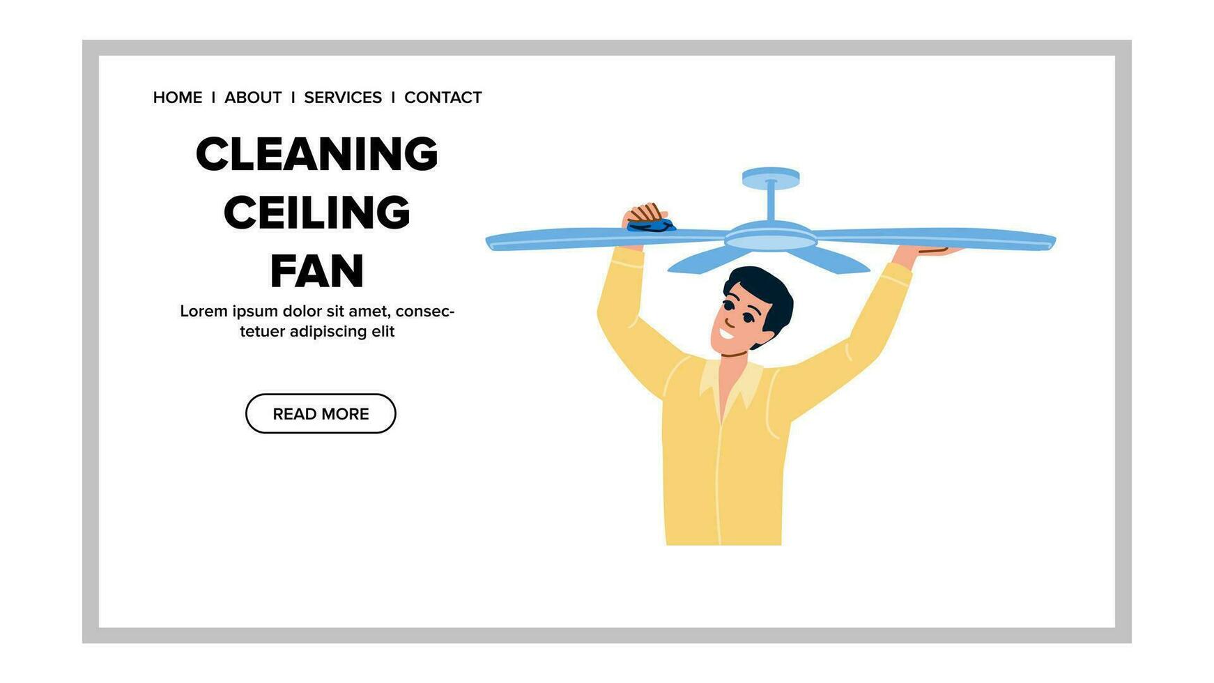 flat cleaning ceiling fan vector