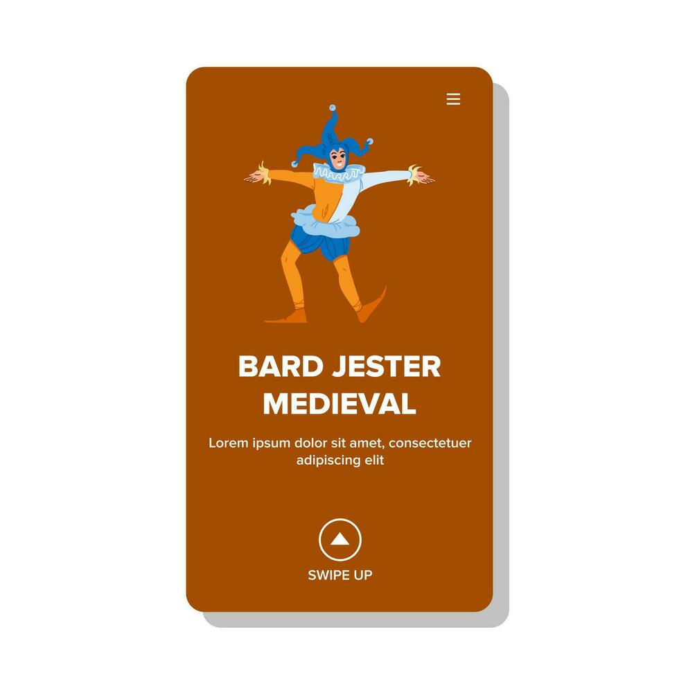 historical bard jester medieval vector