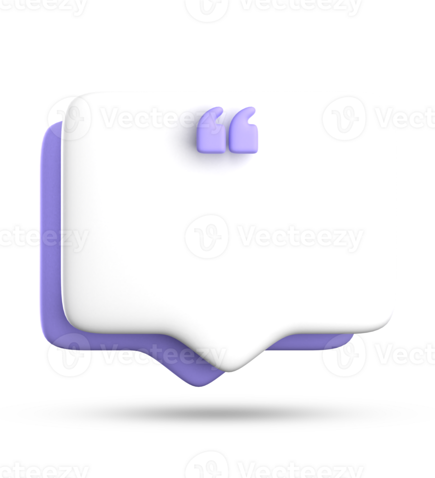 3d rendering of blank speech bubble for testimonial, 3D pastel icon set. png