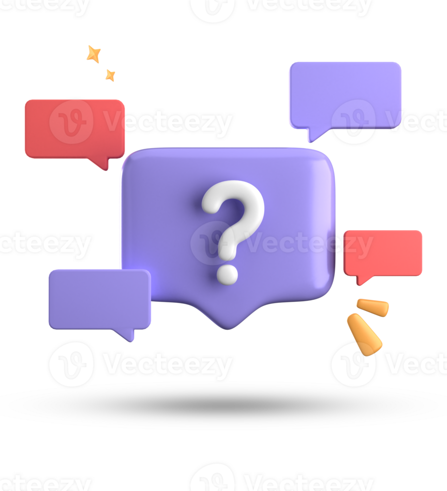 3d rendering of speech bubble, 3D pastel chat with symbol icon set. png