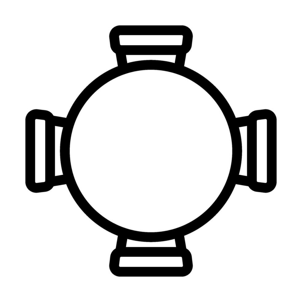 round table chair top view line icon vector illustration