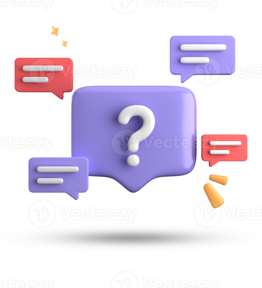 3d rendering of speech bubble, 3D pastel chat with symbol icon set. png