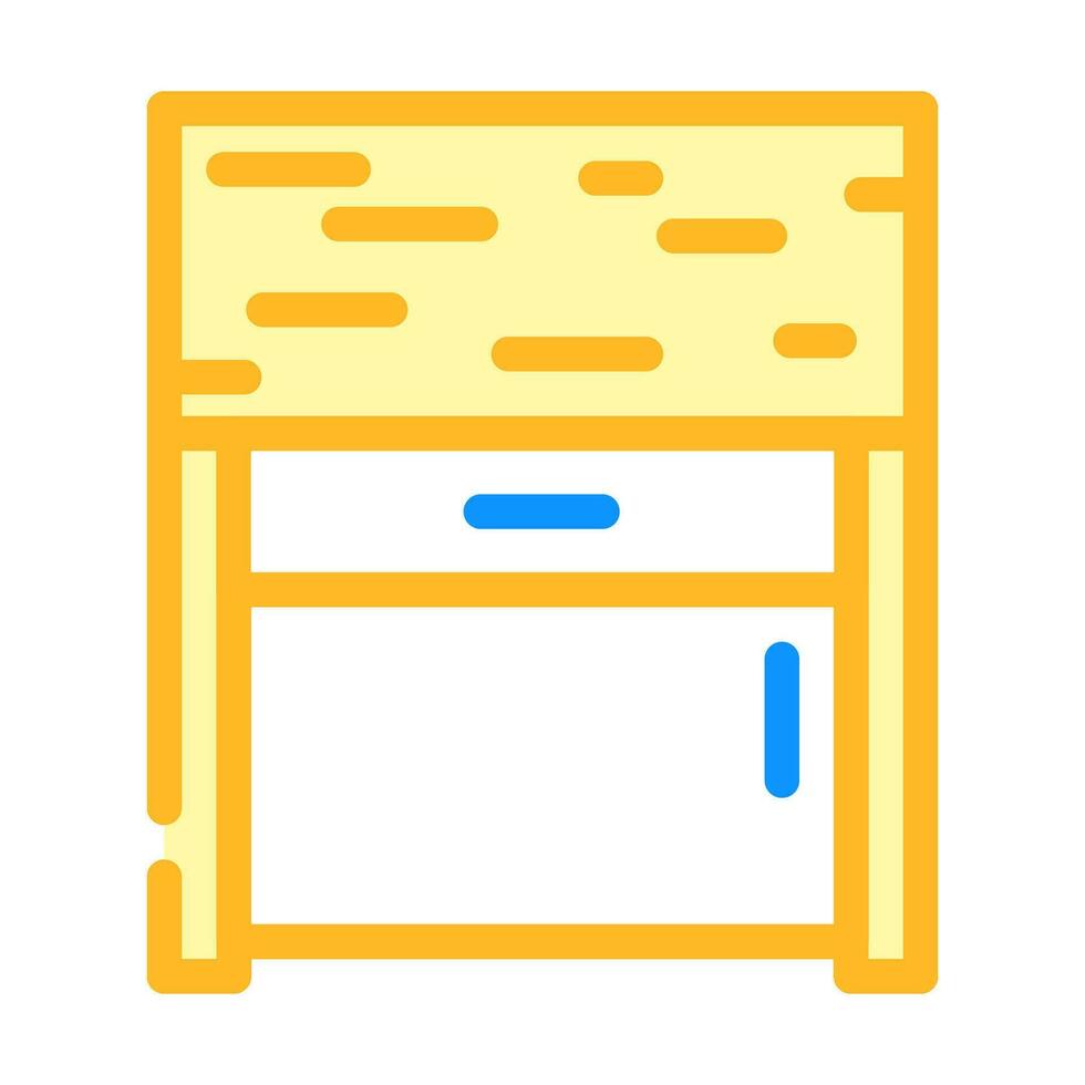 bedside table top view color icon vector illustration