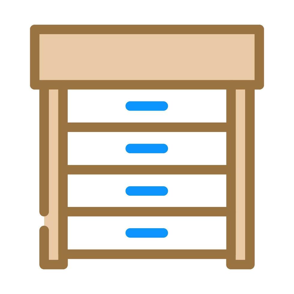chest of drawers top view color icon vector illustration