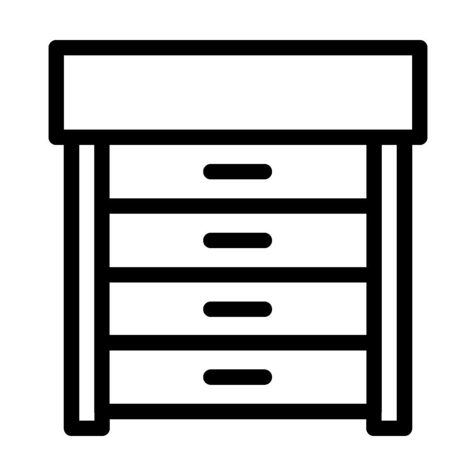 chest of drawers top view line icon vector illustration