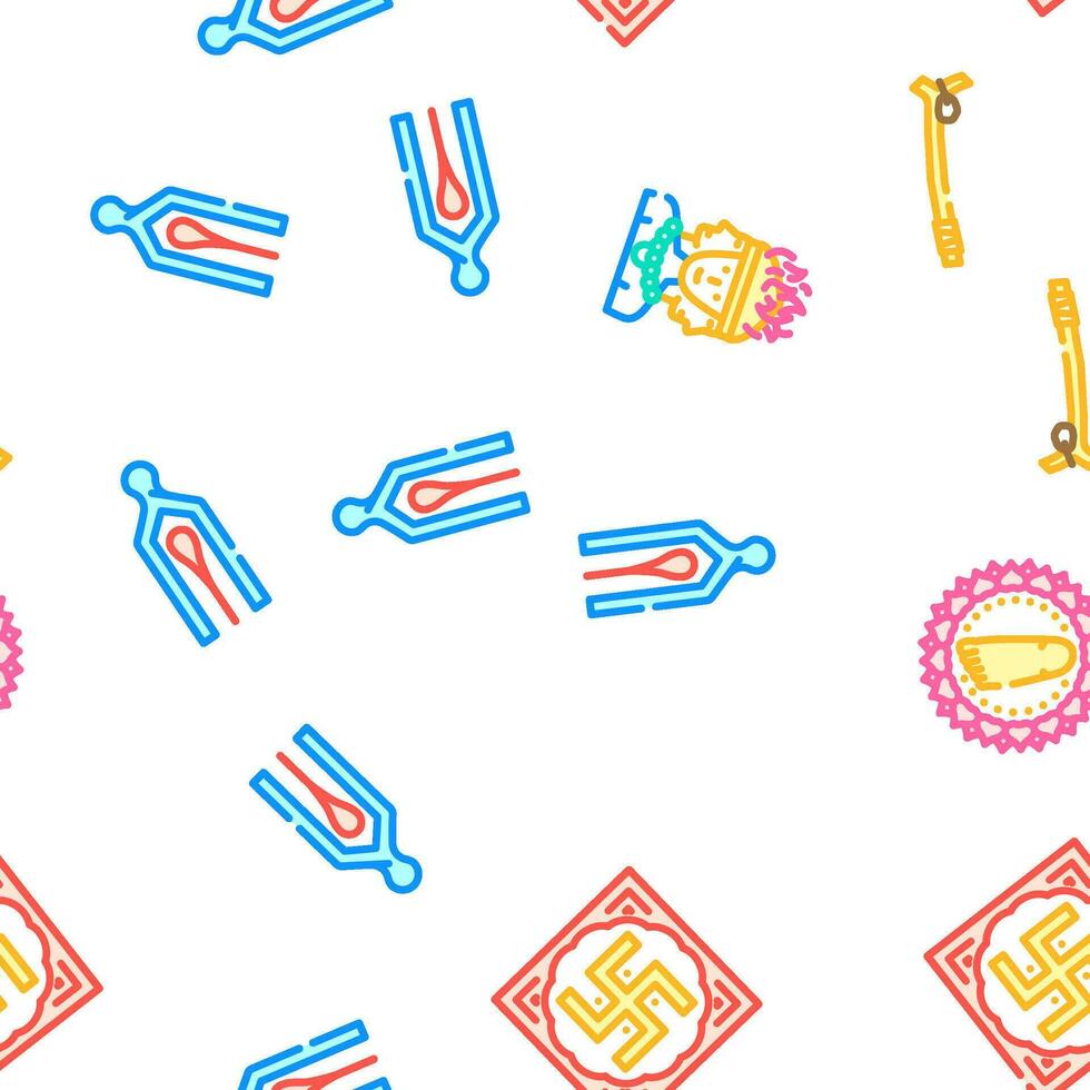 hinduism hindu god om vector seamless pattern