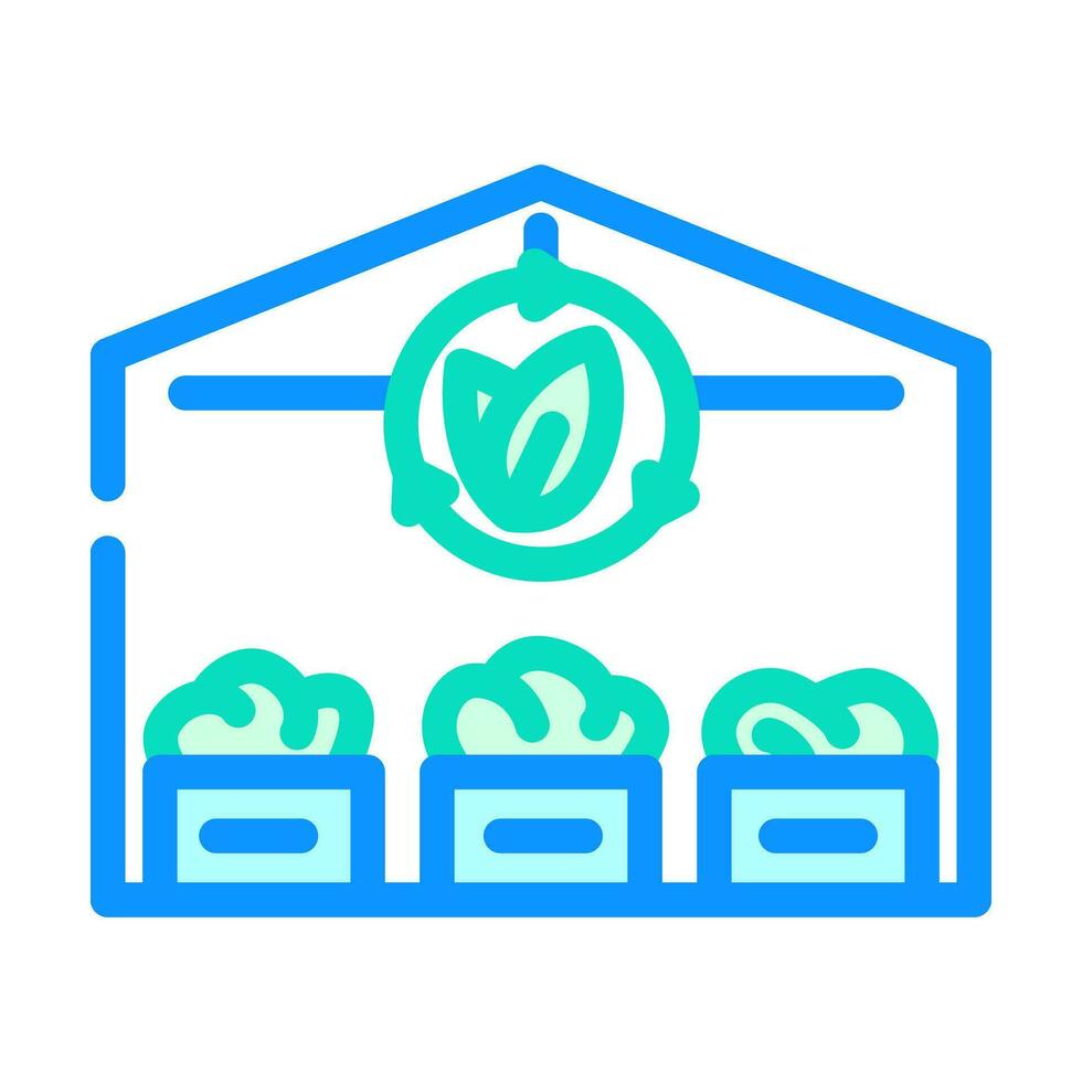 sustainable farming green living color icon vector illustration