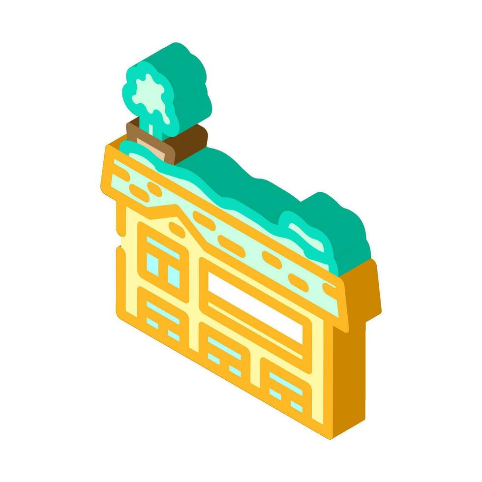 roofs green living isometric icon vector illustration