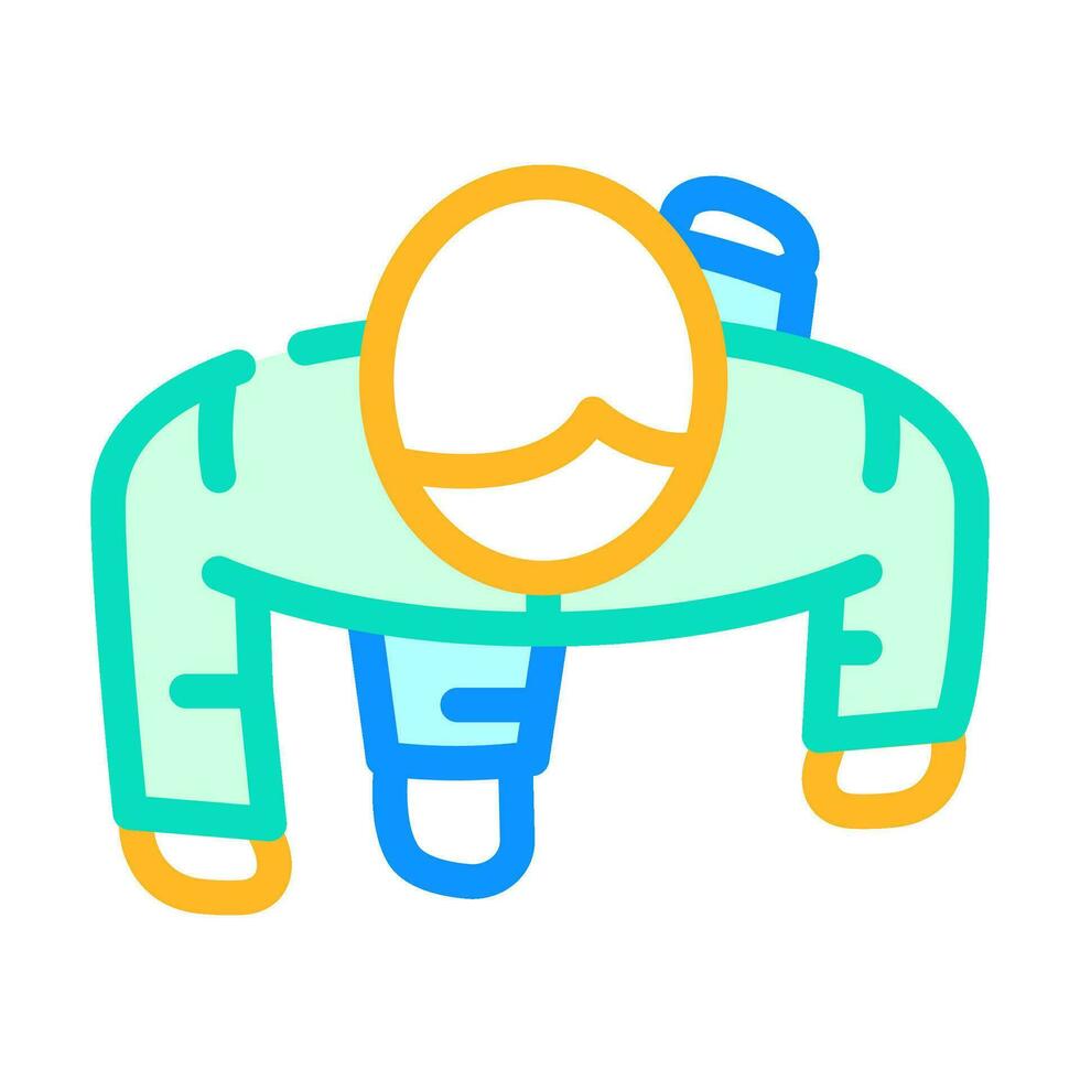 people walking top view color icon vector illustration