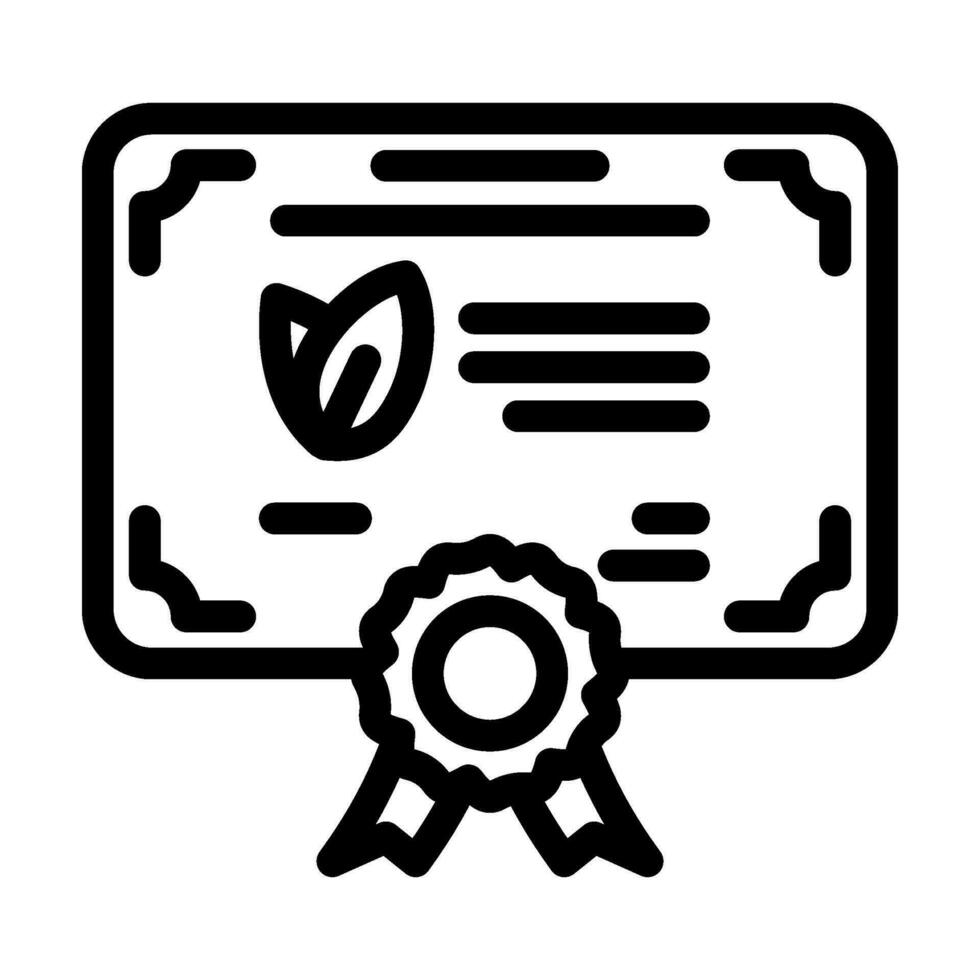 certification green living line icon vector illustration