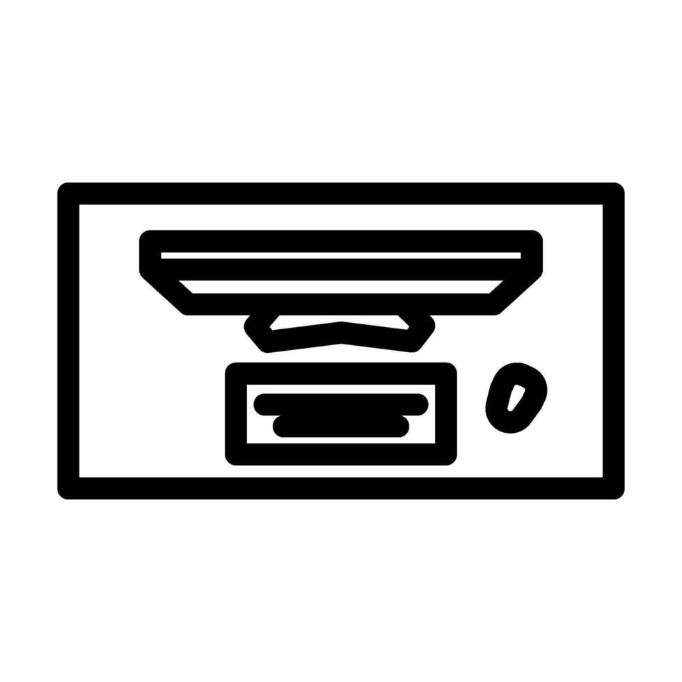 computer table monitor top view line icon vector illustration