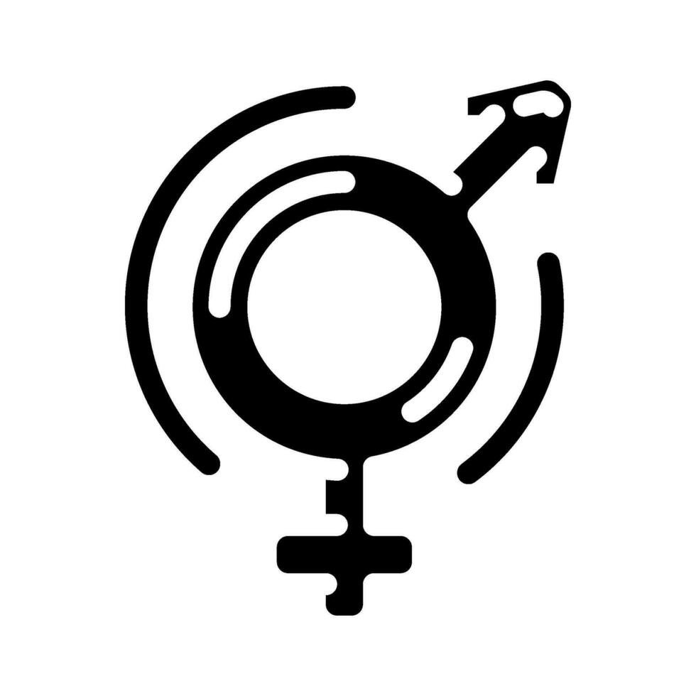 género igualdad feminismo mujer glifo icono vector ilustración