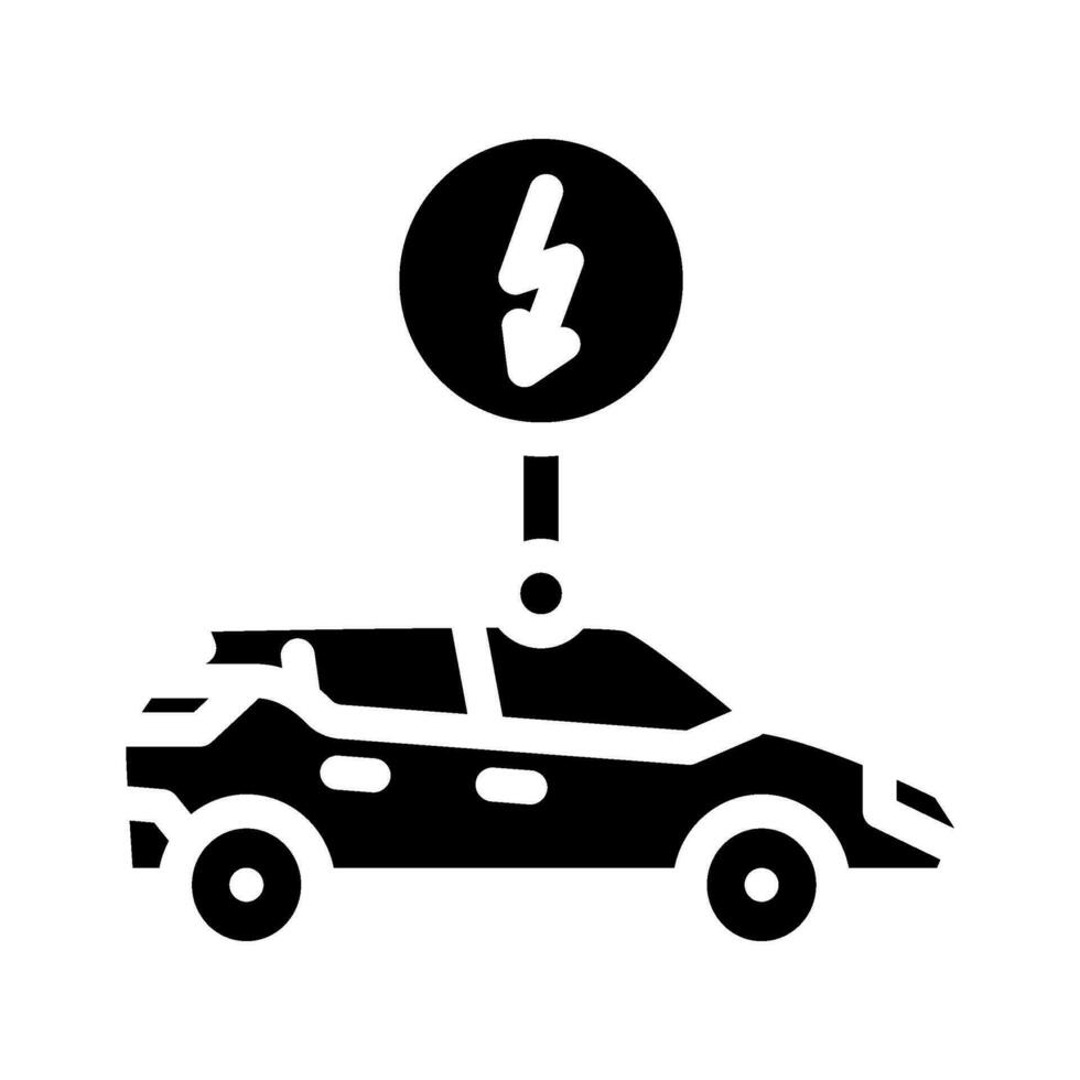 eléctrico vehículo glifo icono vector ilustración