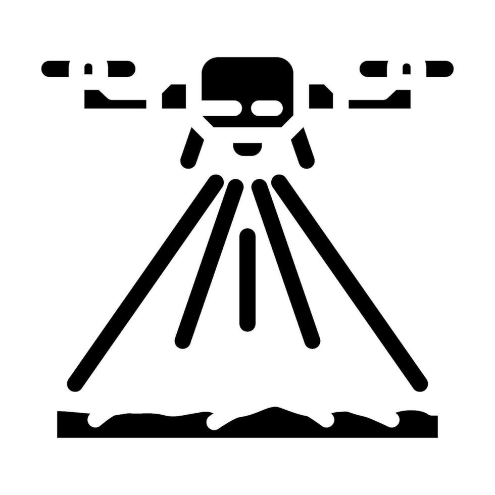 surveying drone glyph icon vector illustration