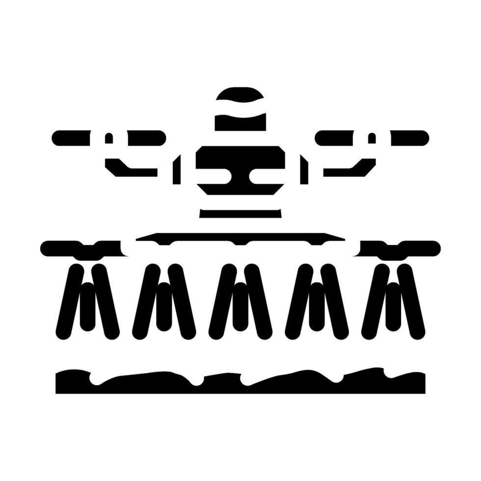 agricultural drone glyph icon vector illustration