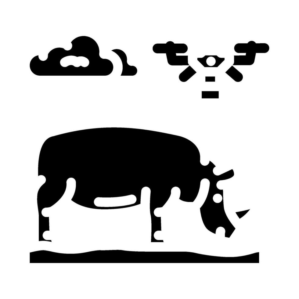 wildlife conservation drone glyph icon vector illustration