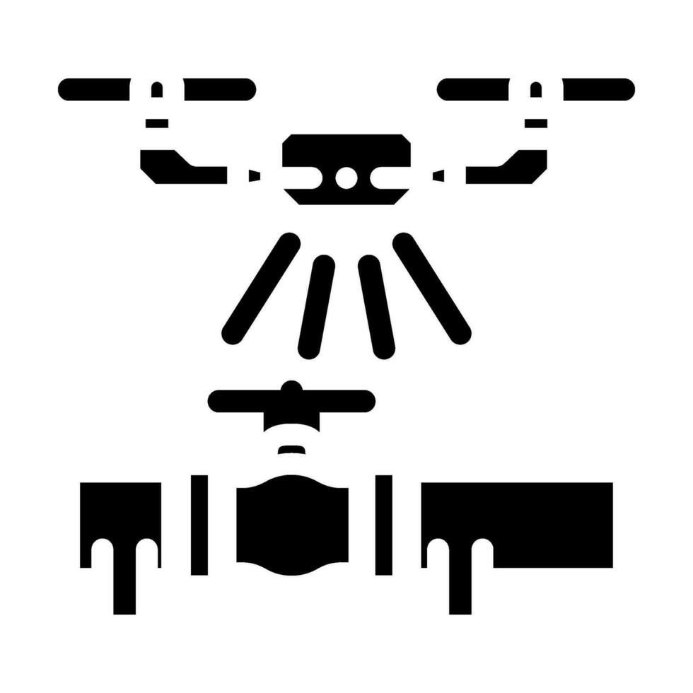 pipeline inspection drone glyph icon vector illustration