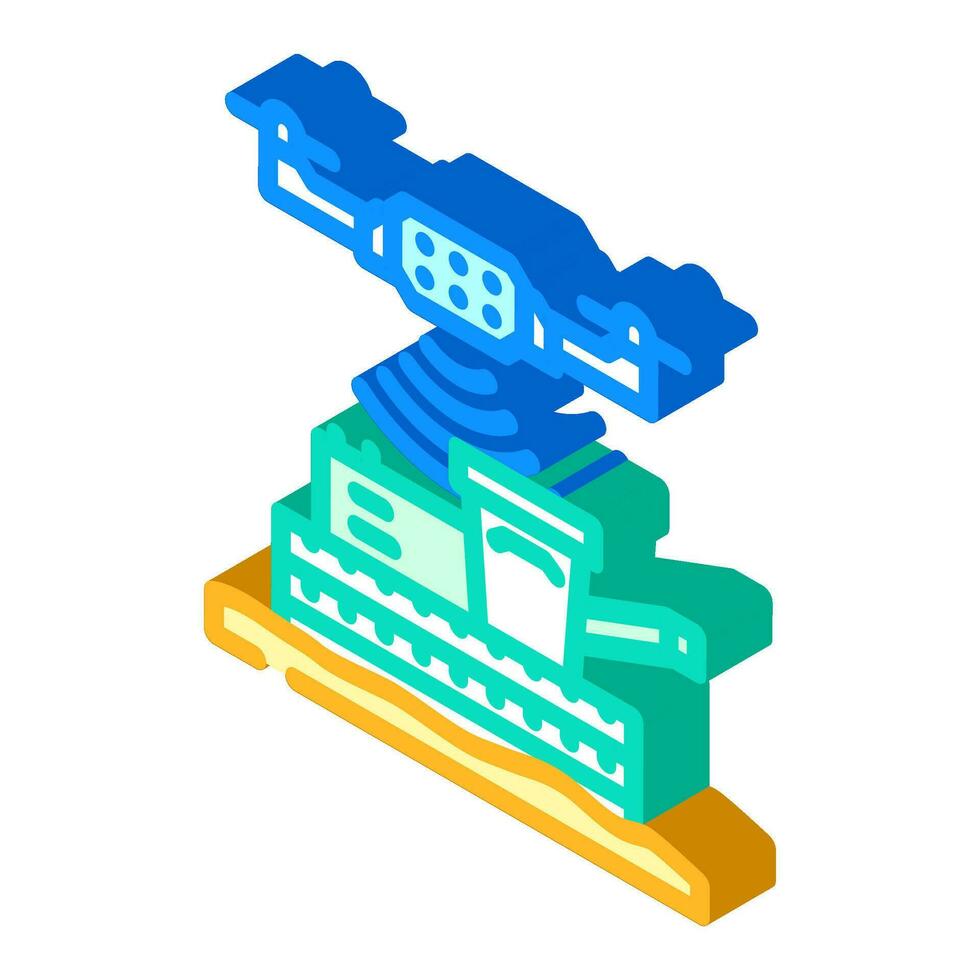 roof inspection drone isometric icon vector illustration