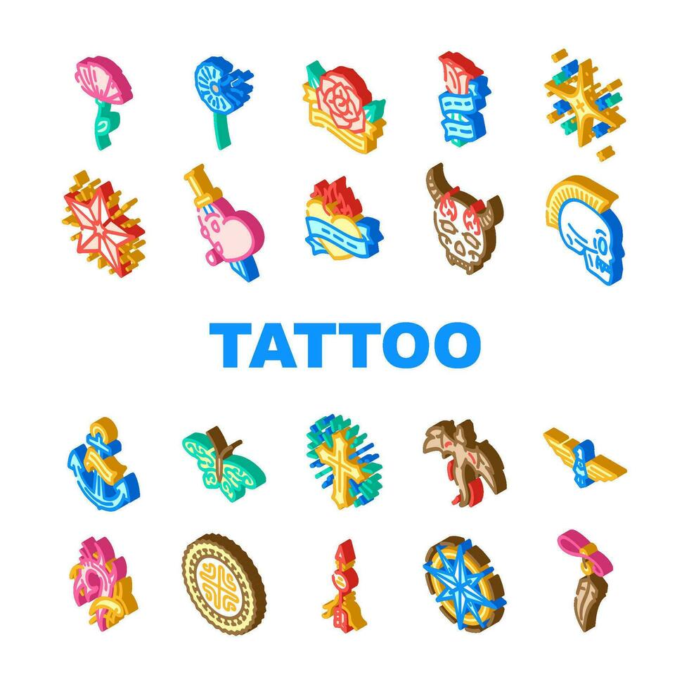 tatuaje retro Clásico íconos conjunto vector