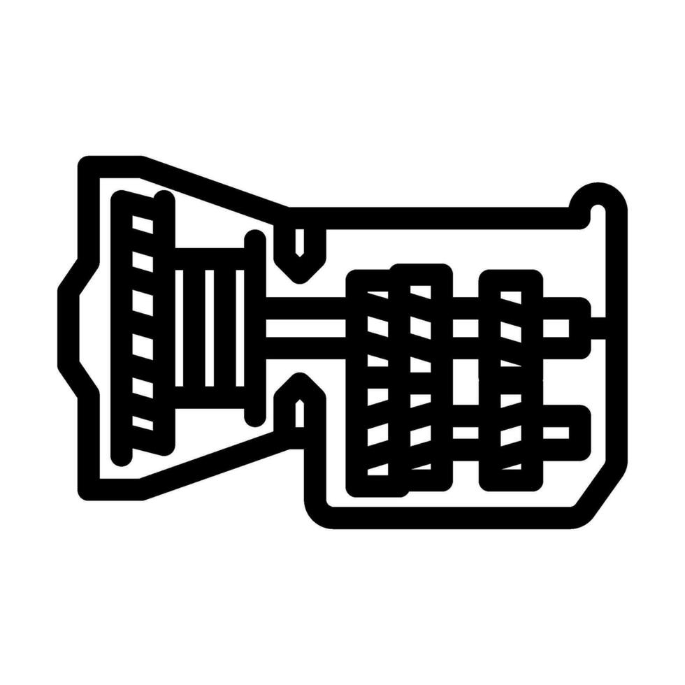 transmisión Servicio coche mecánico línea icono vector ilustración