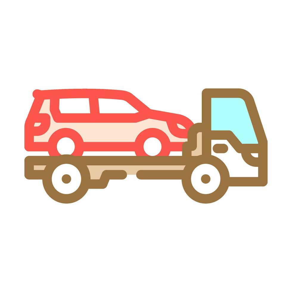 towing service car mechanic color icon vector illustration
