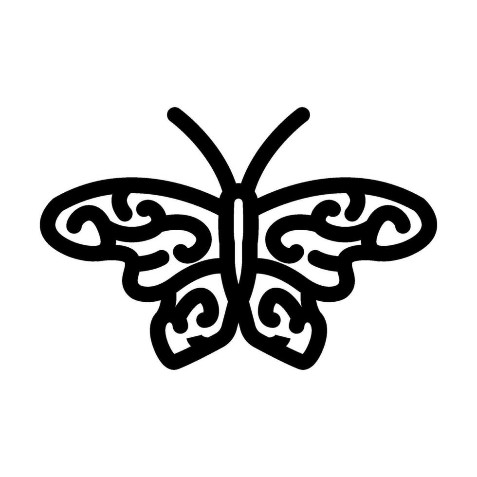 mariposa tatuaje Arte Clásico línea icono vector ilustración