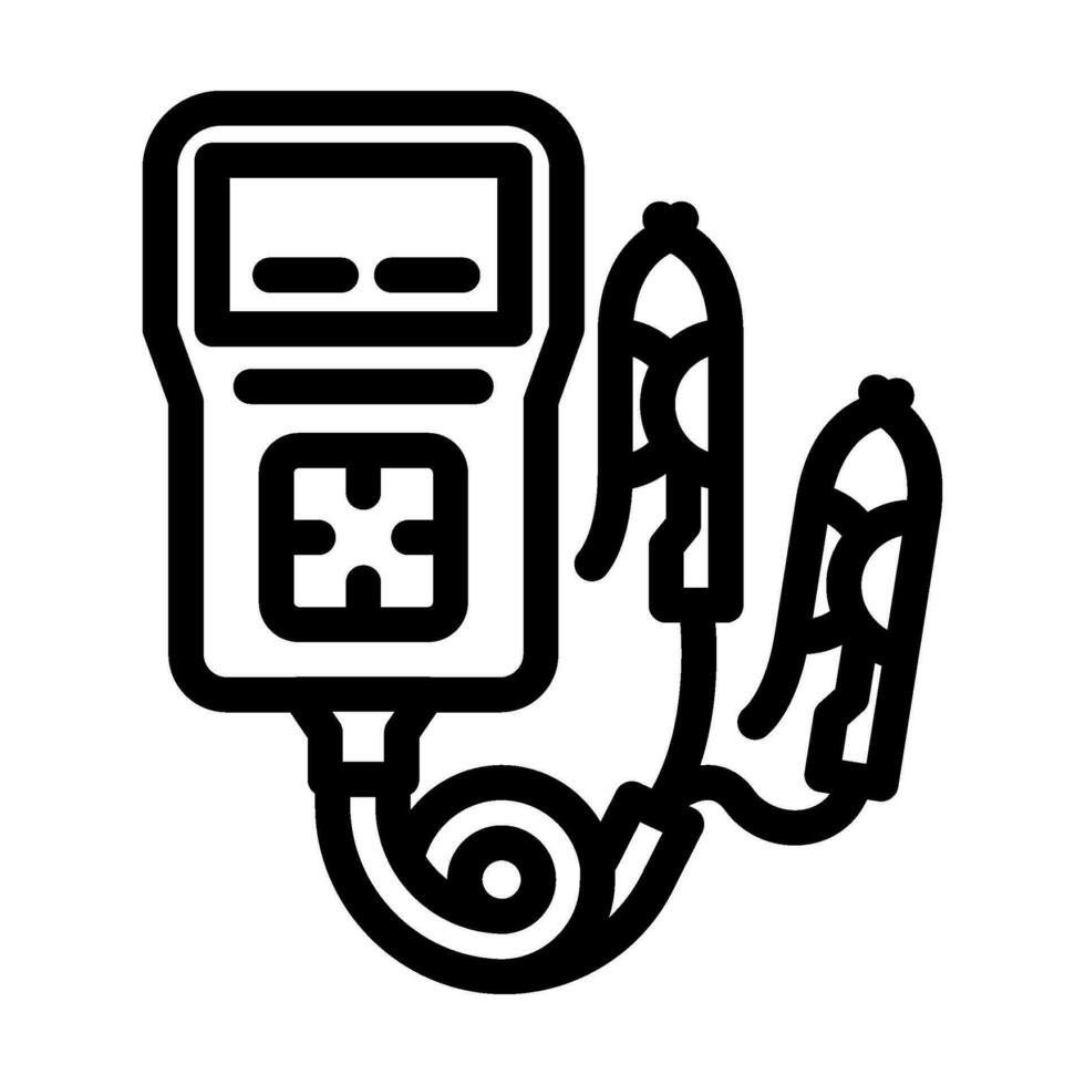 battery check car mechanic line icon vector illustration