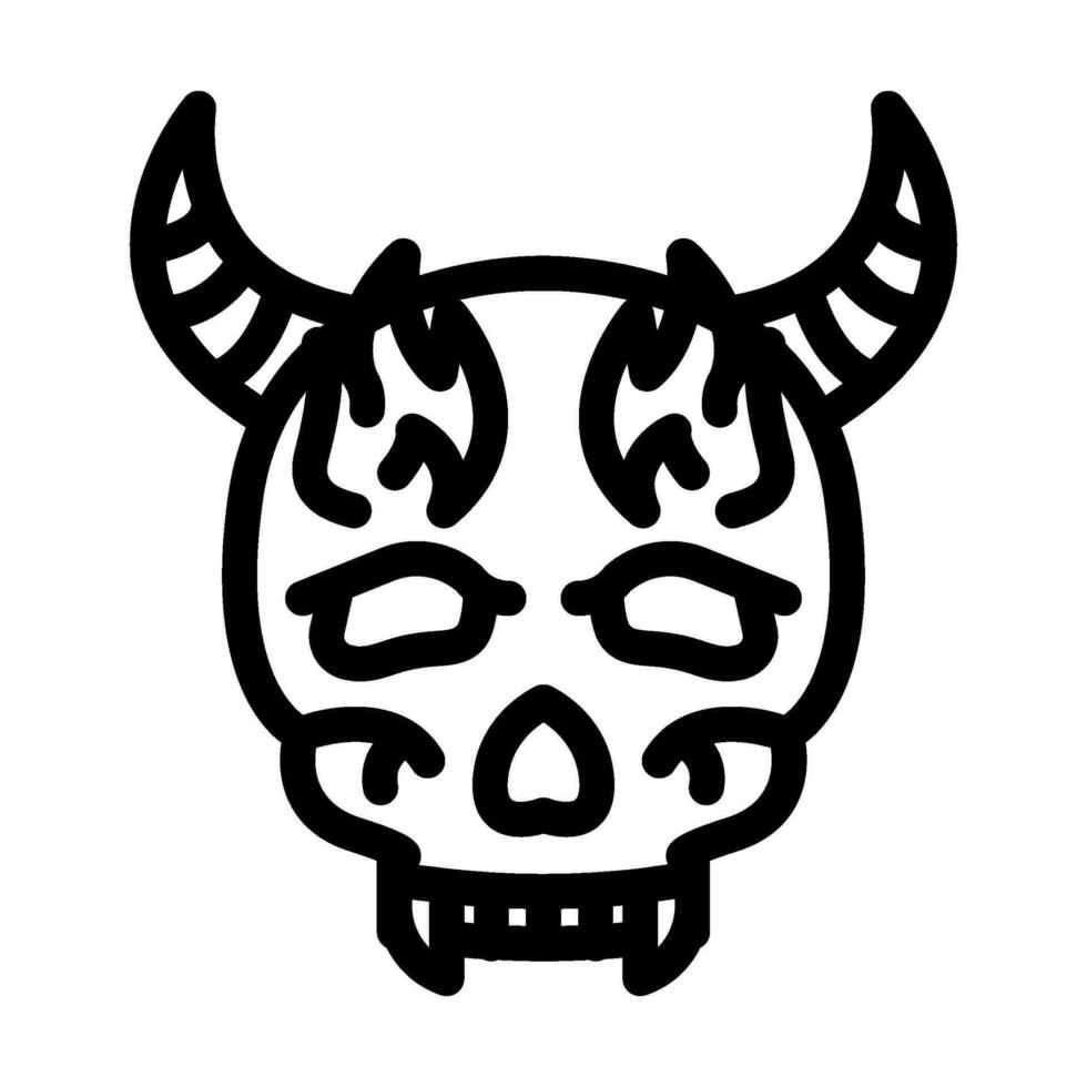 skull tattoo art vintage line icon vector illustration