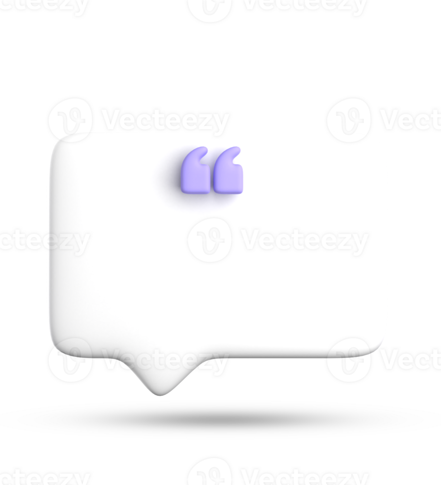 3d rendering of blank speech bubble for testimonial, 3D pastel icon set. png