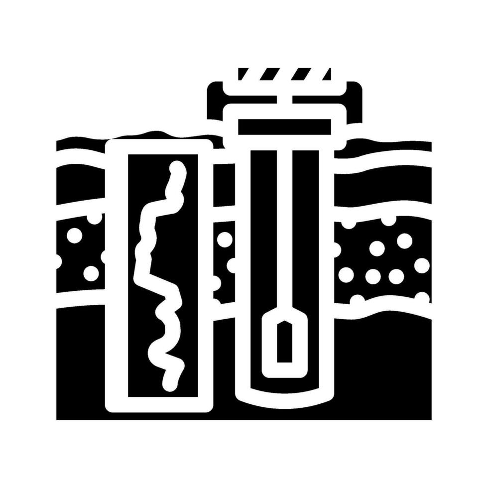 borehole logging hydrogeologist glyph icon vector illustration