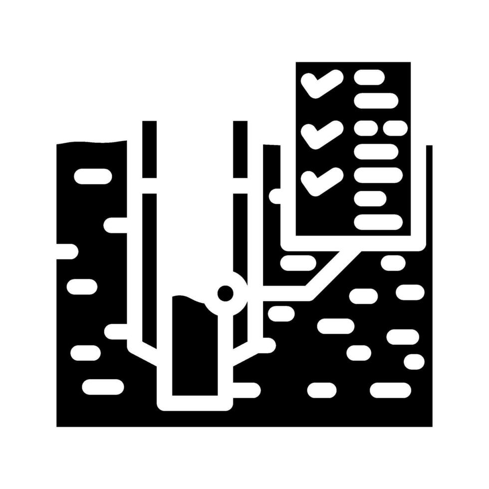 water well testing hydrogeologist glyph icon vector illustration