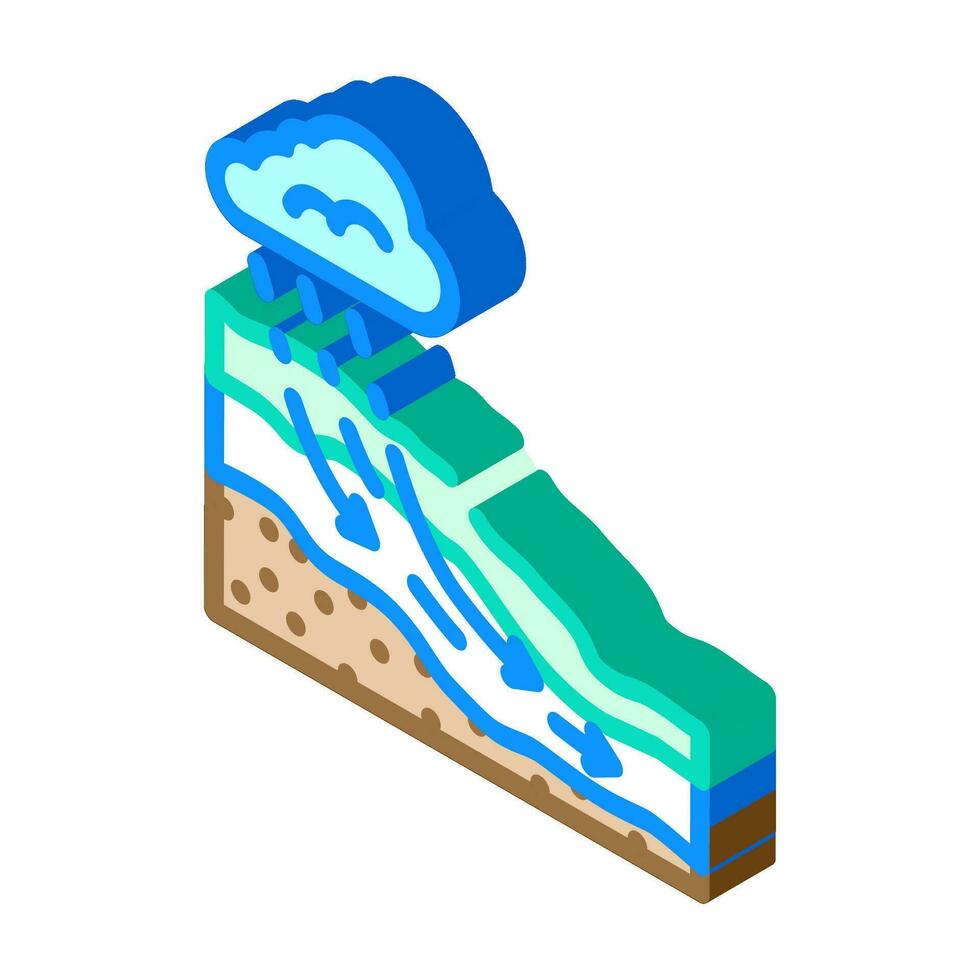 groundwater flow hydrogeologist isometric icon vector illustration