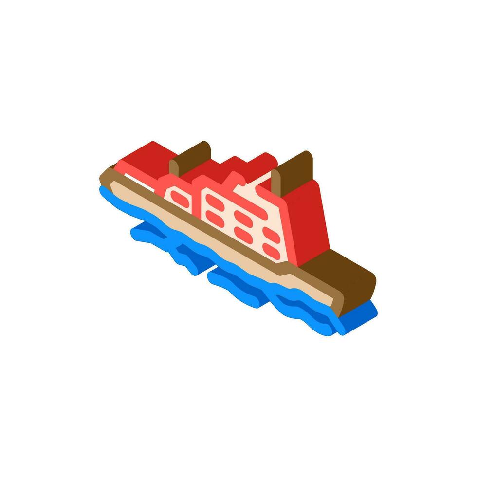 ice breaking ships isometric icon vector illustration