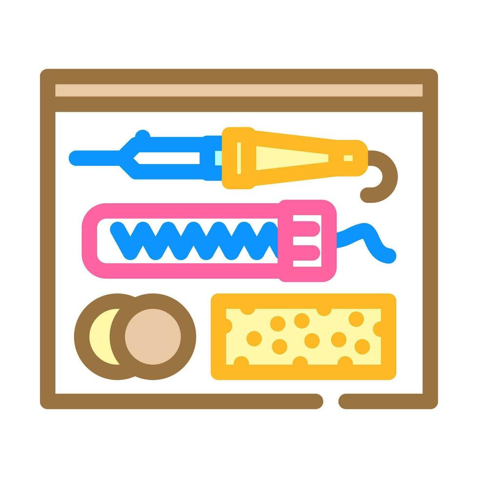 soldering components electronics color icon vector illustration