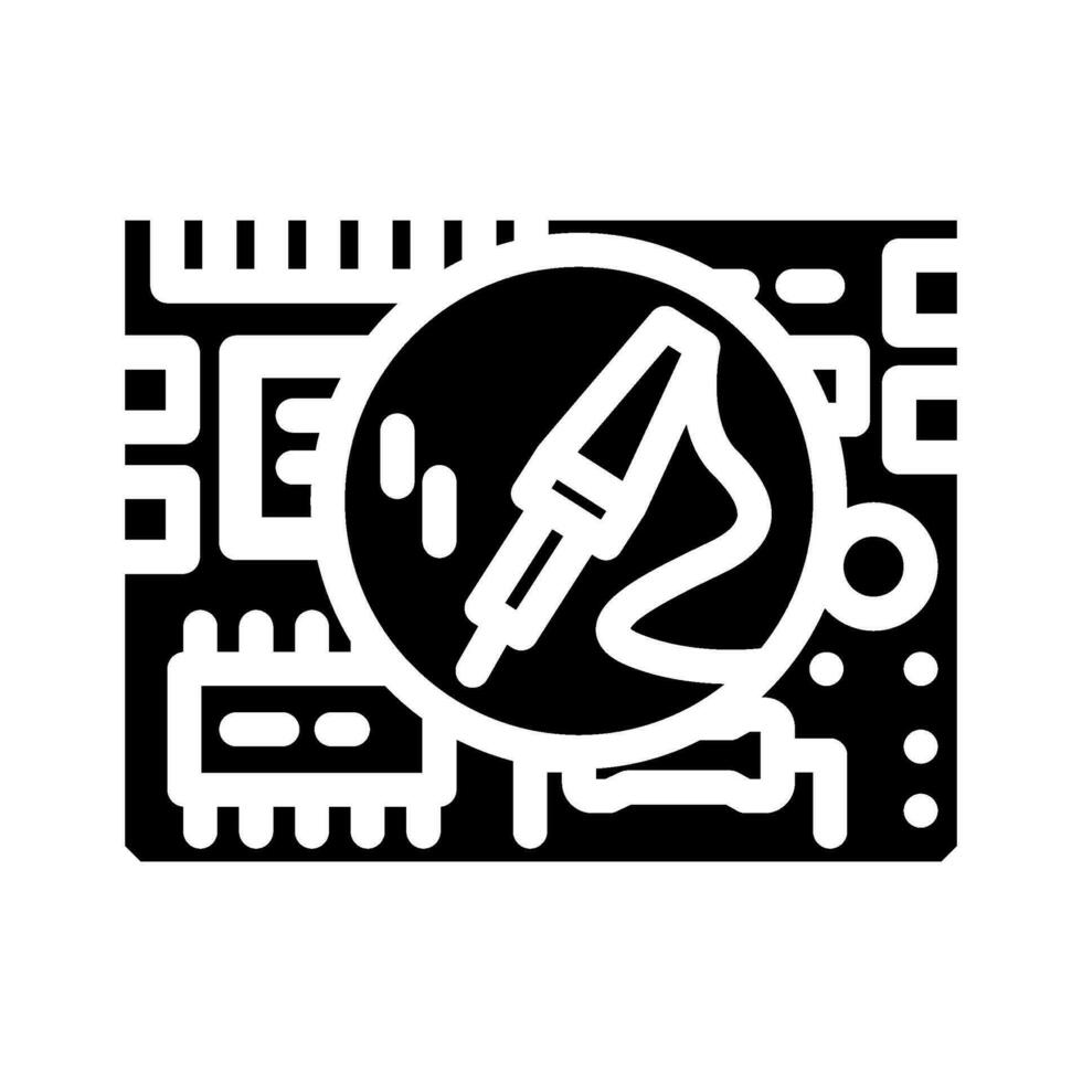 circuit board repair electronics glyph icon vector illustration