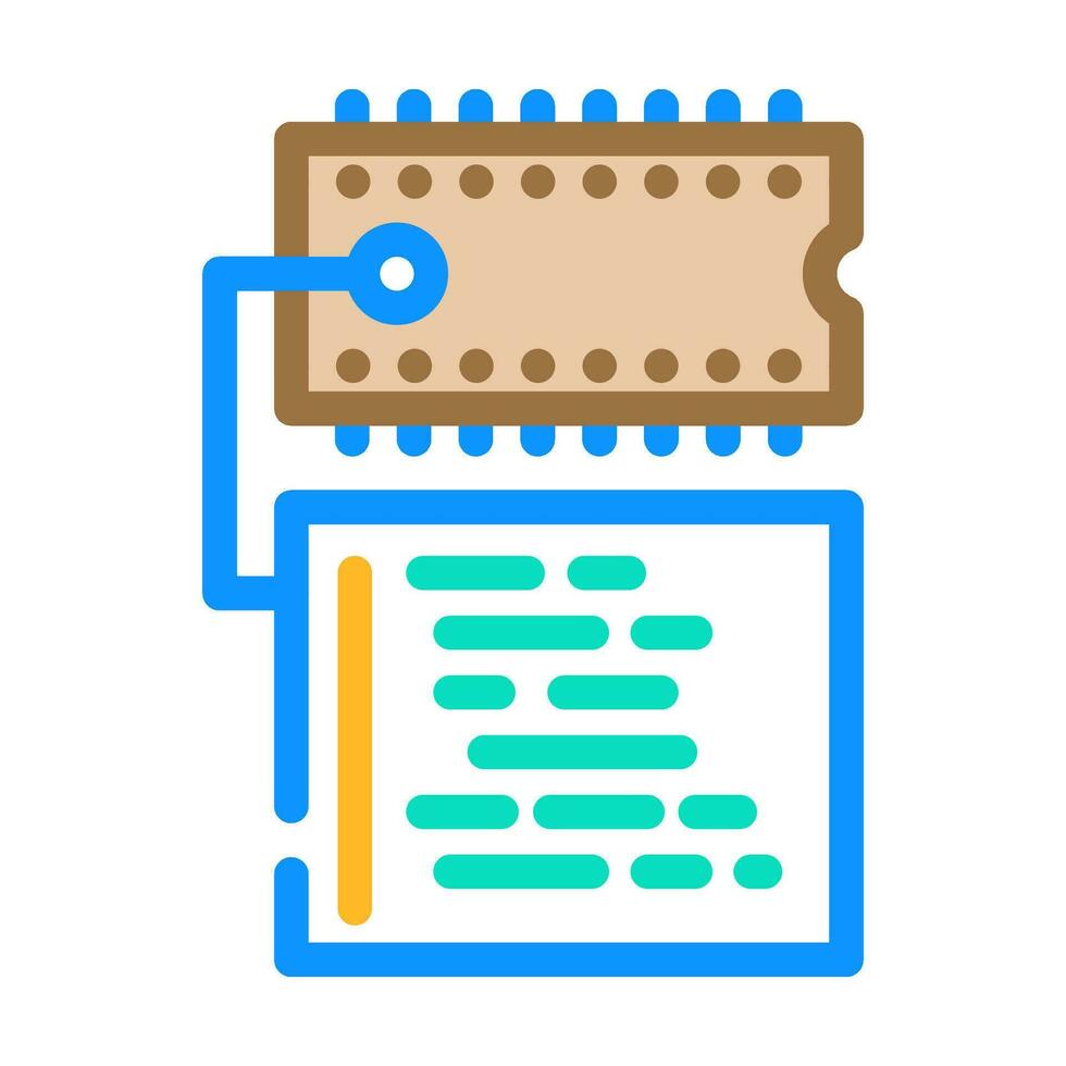 microcontroller programming electronics color icon vector illustration