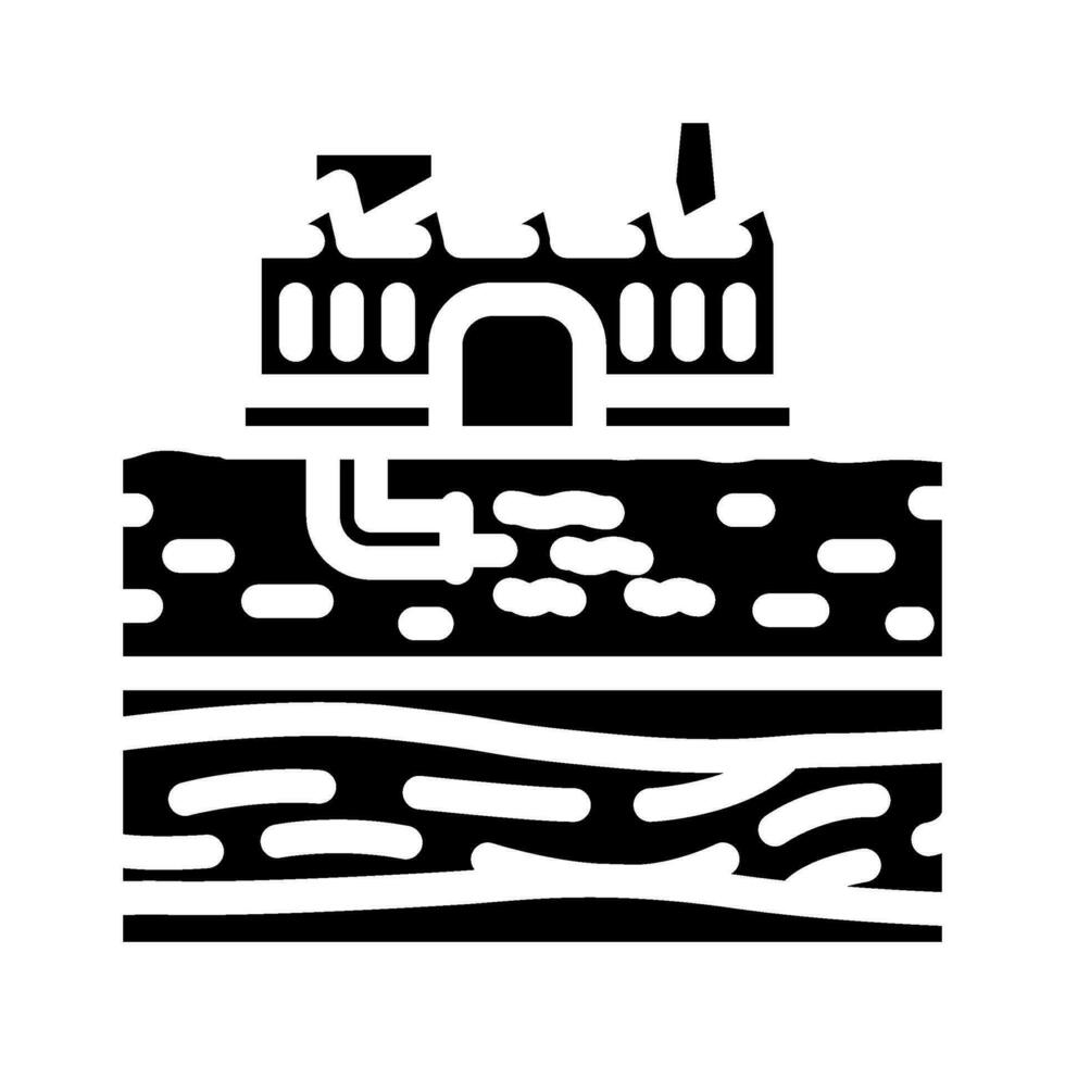 agua subterránea proteccion hidrogeólogo glifo icono vector ilustración