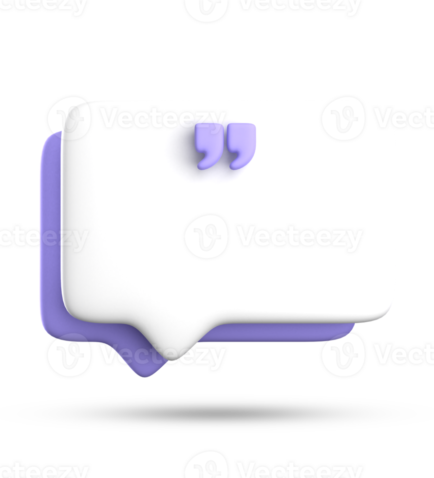 3d rendering of blank speech bubble for testimonial, 3D pastel icon set. png