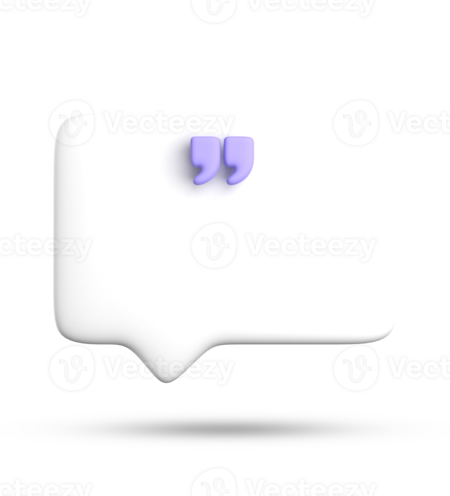 3d rendering of blank speech bubble for testimonial, 3D pastel icon set. png