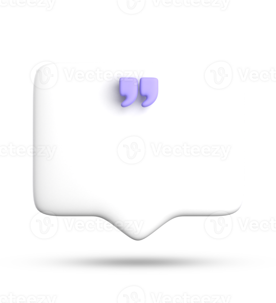 3d rendering of blank speech bubble for testimonial, 3D pastel icon set. png