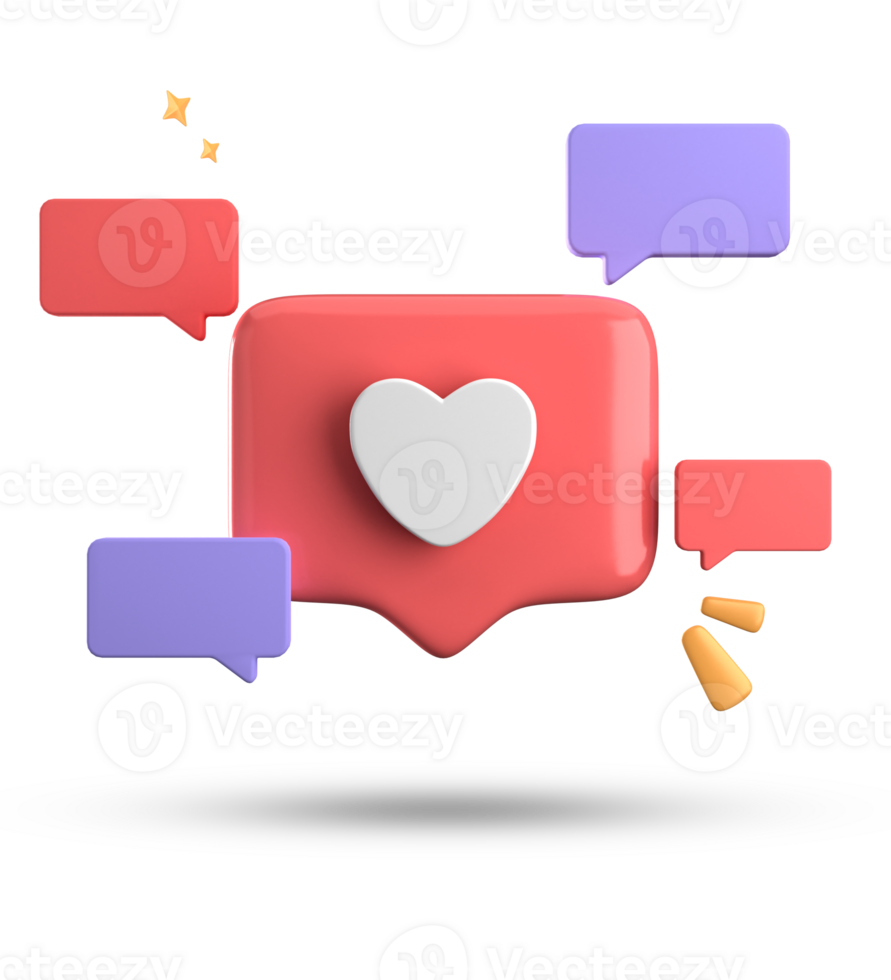 3d rendering of speech bubble, 3D pastel chat with symbol icon set. png